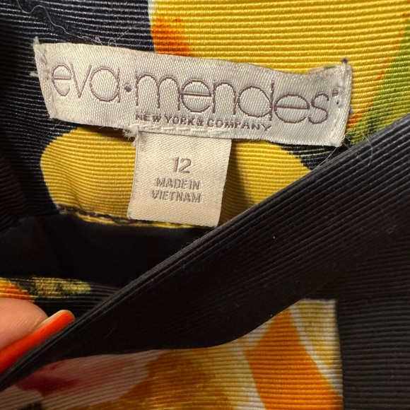 Eva Mendez Lemon Navy Box-Pleated Skirt - Size 12 - Picture 2 of 3
